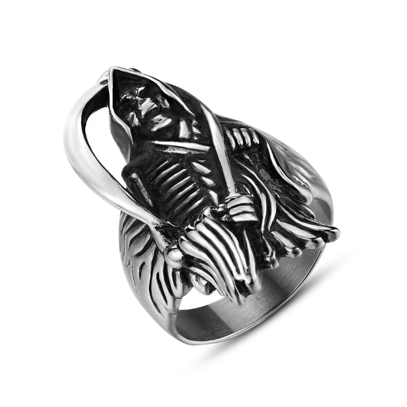 Gothic Grim Reaper Skull Ring