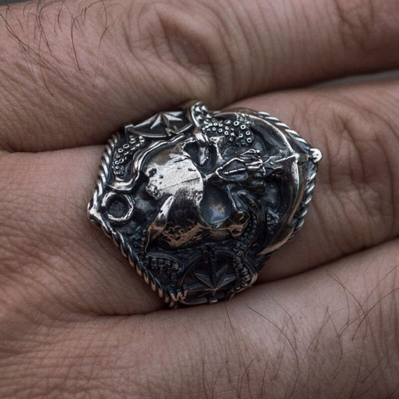 Gothic Pirate Skull Ring