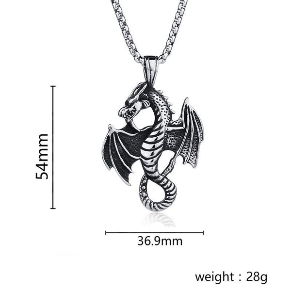 Flame Dragon Pendant Necklace