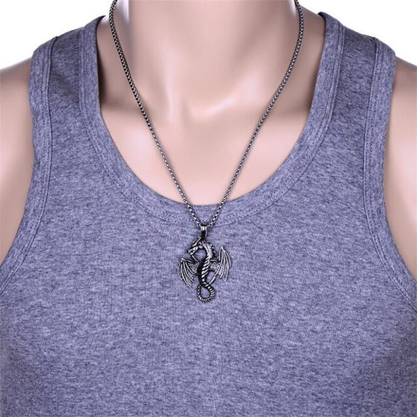 Flame Dragon Pendant Necklace