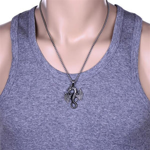Flame Dragon Pendant Necklace Flame Dragon Pendant Necklace