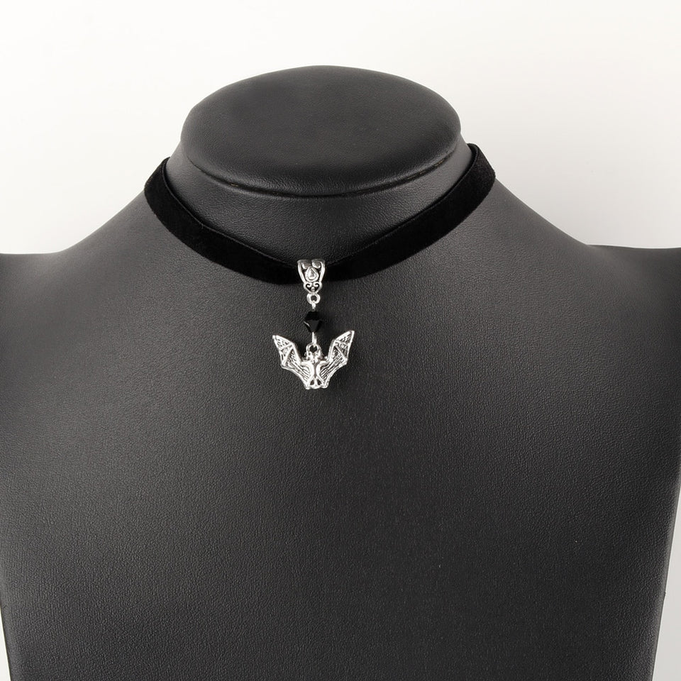Gothic Vampire Bat Choker Necklace