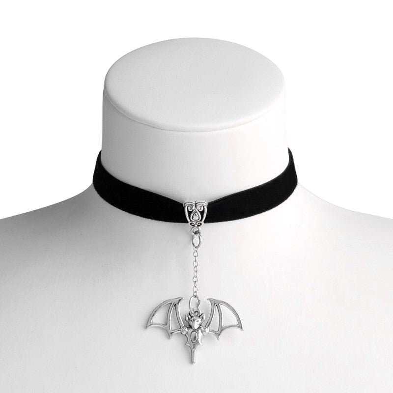 Gothic Vampire Bat Choker Necklace