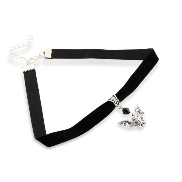 Gothic Vampire Bat Choker Necklace