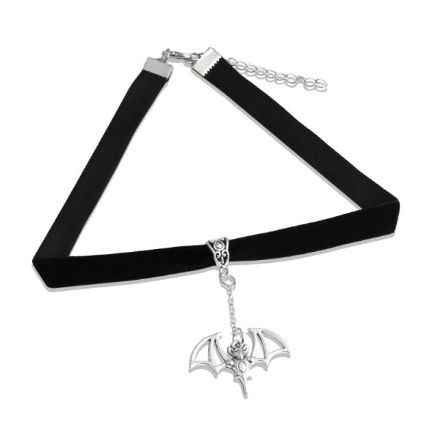 Gothic Vampire Bat Choker Necklace