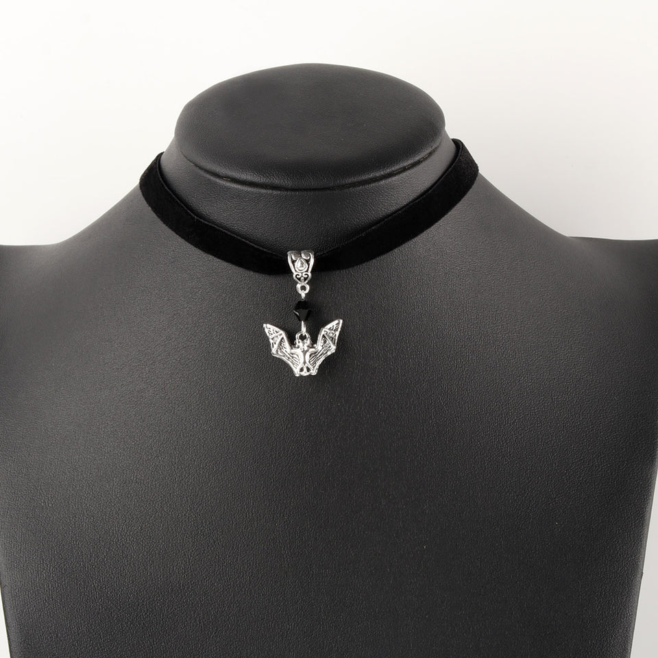 Gothic Vampire Bat Choker Necklace