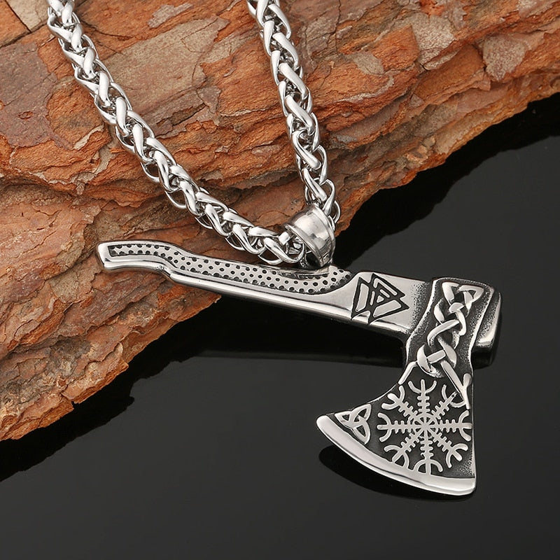 Nordic Double-sided Viking Axe Necklace