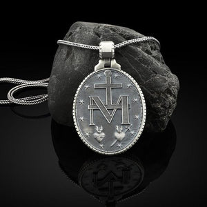 Virgin Mary Commemorative Necklace Religious Christian Stainless Steel Necklace Christian Necklace, Virgin Mary Necklace, Religious Necklace
