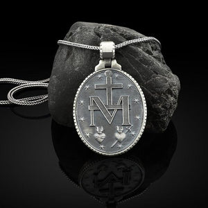 Virgin Mary Commemorative Necklace Religious Christian Stainless Steel Necklace Virgin Mary Commemorative Necklace Religious Christian Stainless Steel Necklace