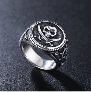Vintage Pirate Signet Cutlass Skull Ring Pirate Ring, Pirate Rings, Skull Ring, Skull Rings