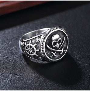 Vintage Pirate Signet Cutlass Skull Ring Pirate Ring, Pirate Rings, Skull Ring, Skull Rings