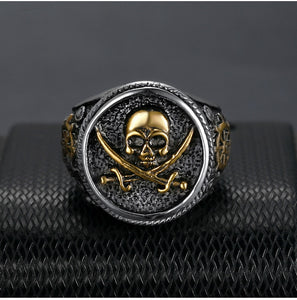 Vintage Pirate Signet Cutlass Skull Ring Pirate Ring, Pirate Rings, Skull Ring, Skull Rings