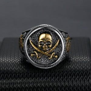 Vintage Pirate Signet Cutlass Skull Ring Vintage Pirate Signet Cutlass Skull Ring