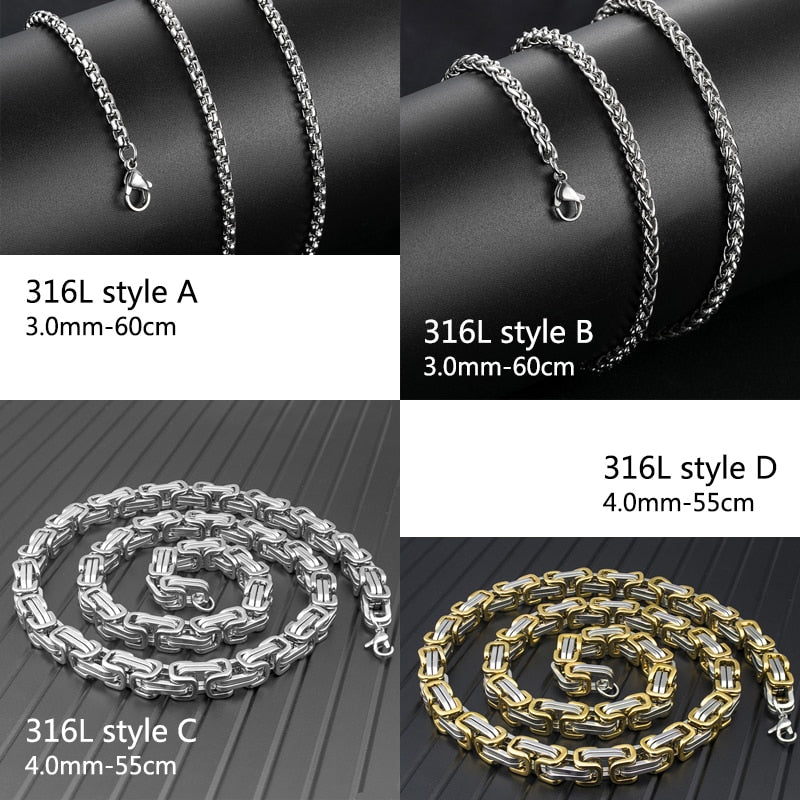 316L Stainless Steel Angel Wing Pendant Necklace
