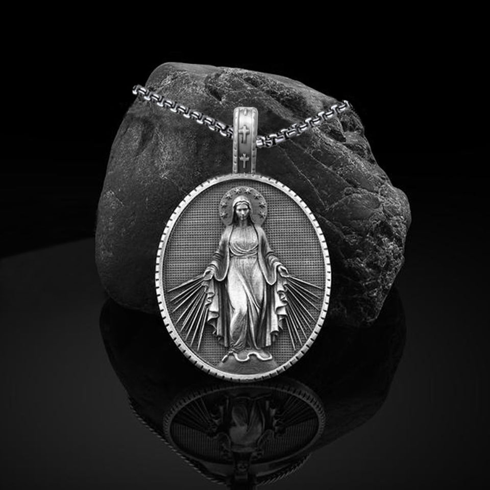 Christian Necklace, Virgin Mary Necklace, Religious Necklace