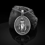 Virgin Mary Commemorative Necklace Religious Christian Stainless Steel Necklace Christian Necklace, Virgin Mary Necklace, Religious Necklace