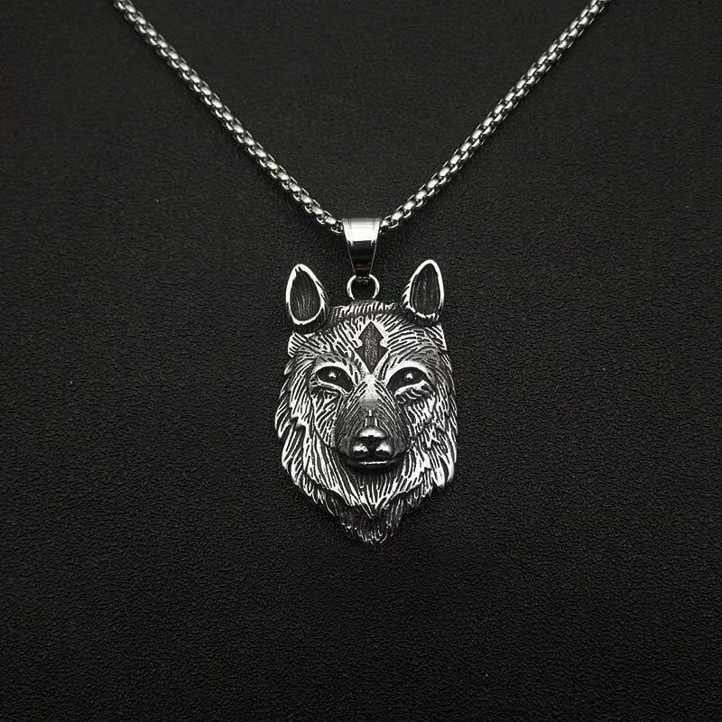 Viking Wolf Pendant Necklace