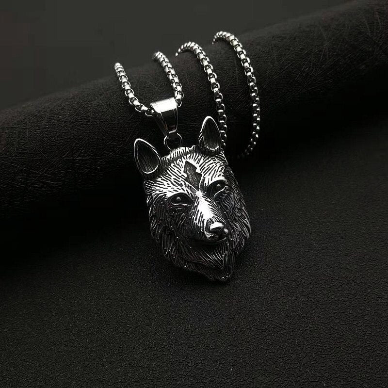 Viking Wolf Pendant Necklace