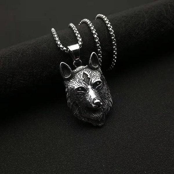 Viking Wolf Pendant Necklace