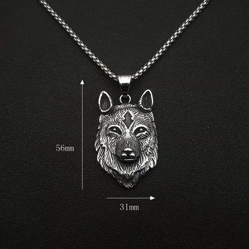 Viking Wolf Pendant Necklace