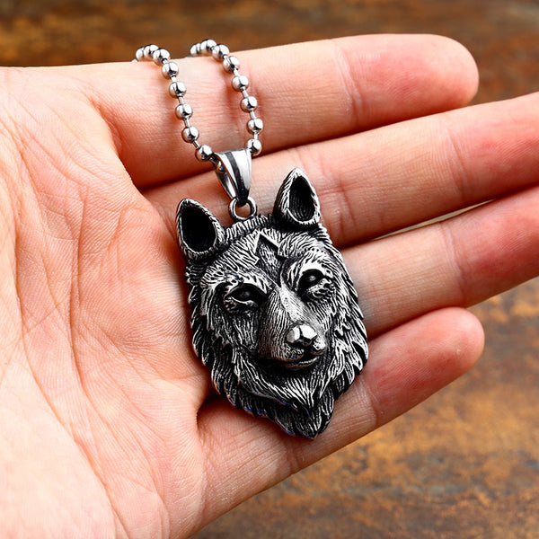 Viking Wolf Pendant Necklace