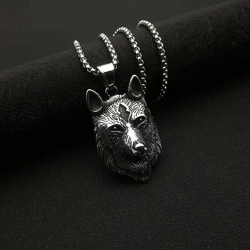 Viking Wolf Pendant Necklace