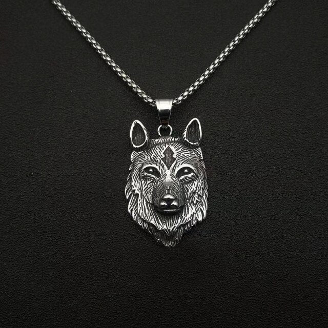 Viking Wolf Pendant Necklace