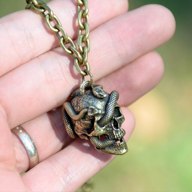 Vintage Snake & Skull Necklace