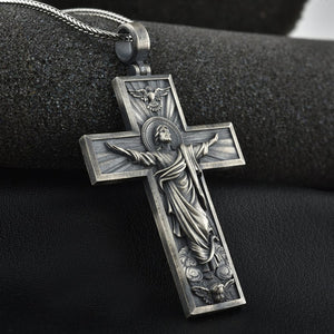 Religious Cross Jesus Christian Necklace Christian Necklace, Virgin Mary Necklace, Religious Necklace, Jesus Necklace