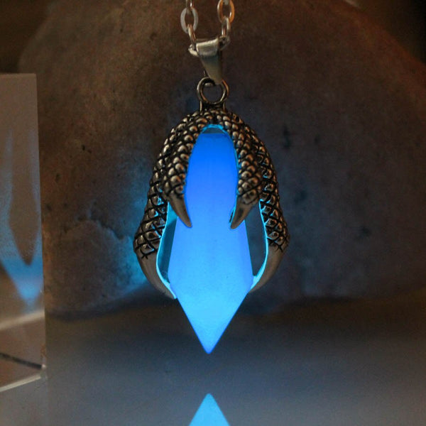 Glow In The Dark 316L Stainless Steel Claw Dragon Necklace