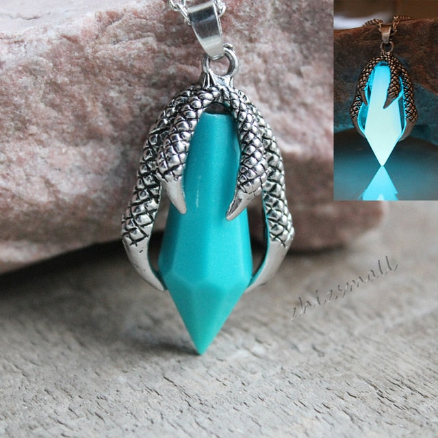 Glow In The Dark 316L Stainless Steel Claw Dragon Necklace Secondary image