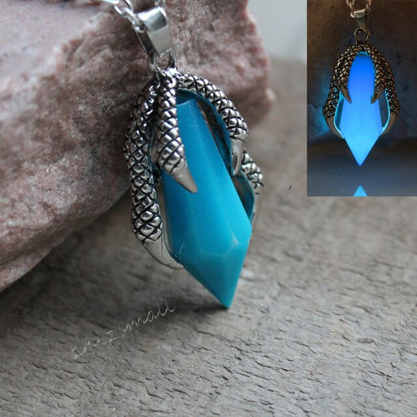 Glow In The Dark 316L Stainless Steel Claw Dragon Necklace