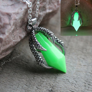 Glow In The Dark 316L Stainless Steel Claw Dragon Necklace Glow In The Dark 316L Stainless Steel Claw Dragon Necklace