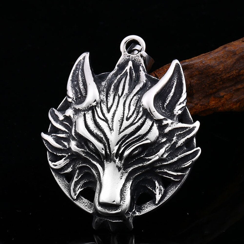 Viking Wolf Head Pendant Necklace Secondary image