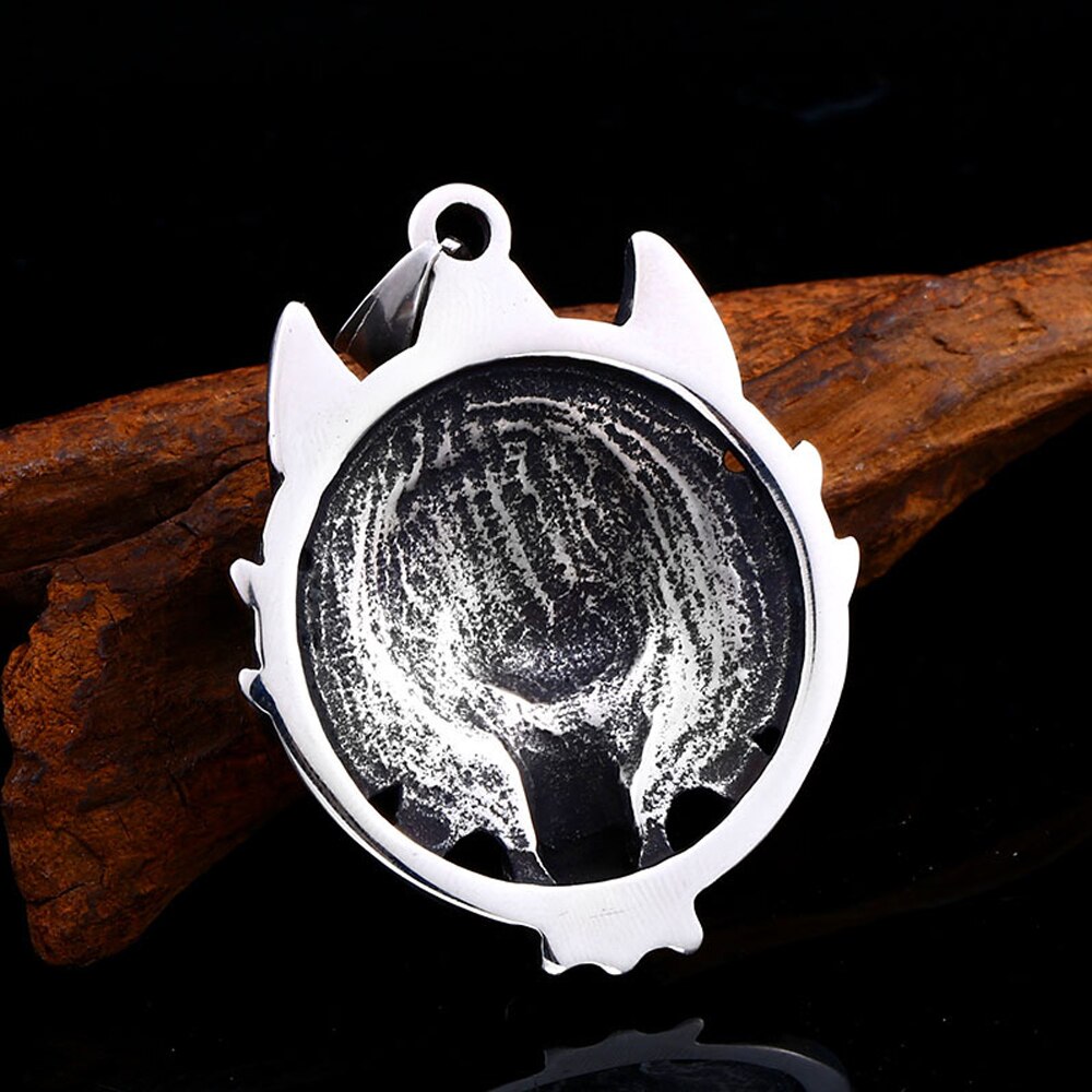 Viking Wolf Head Pendant Necklace
