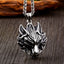 Viking Wolf Head Pendant Necklace