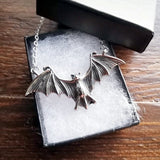 Goth Punk Black Large Flying Bat Necklace Goth Punk Black Large Flying Bat Necklace