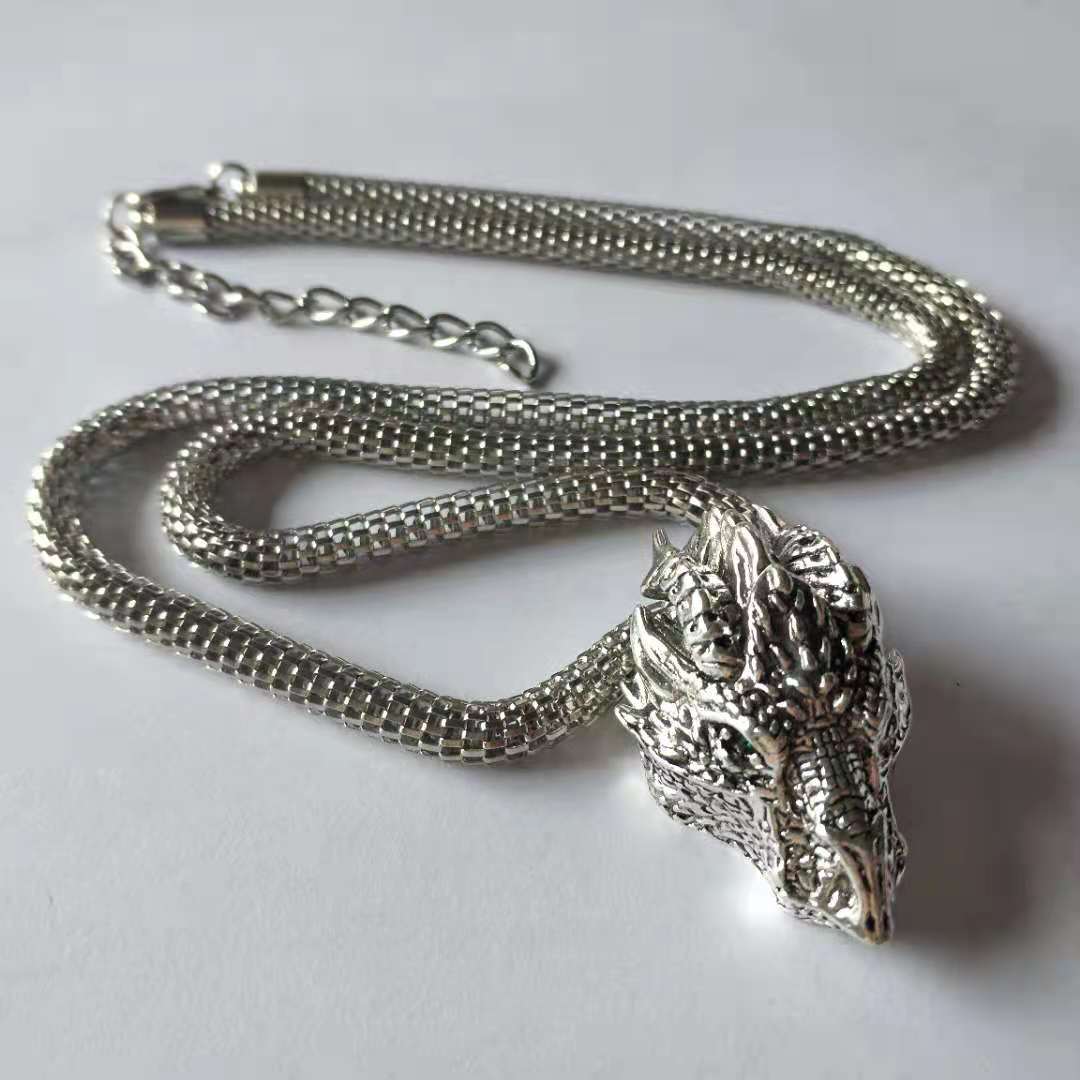 Vintage Unisex Dragon Pendant Necklace