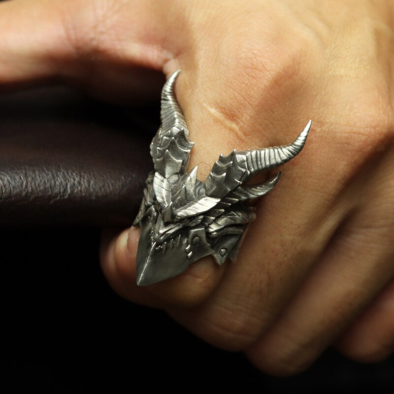 925 Sterling Silver Mythical Dragon Ring Secondary image