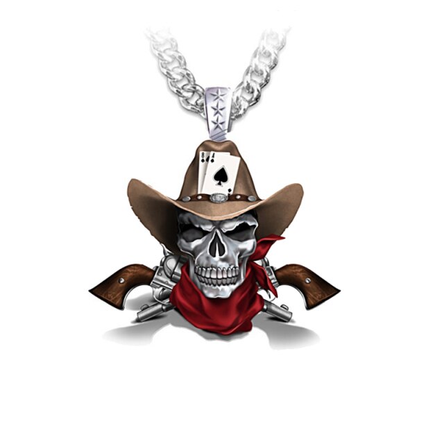 Cowboy Hat Skull Necklace