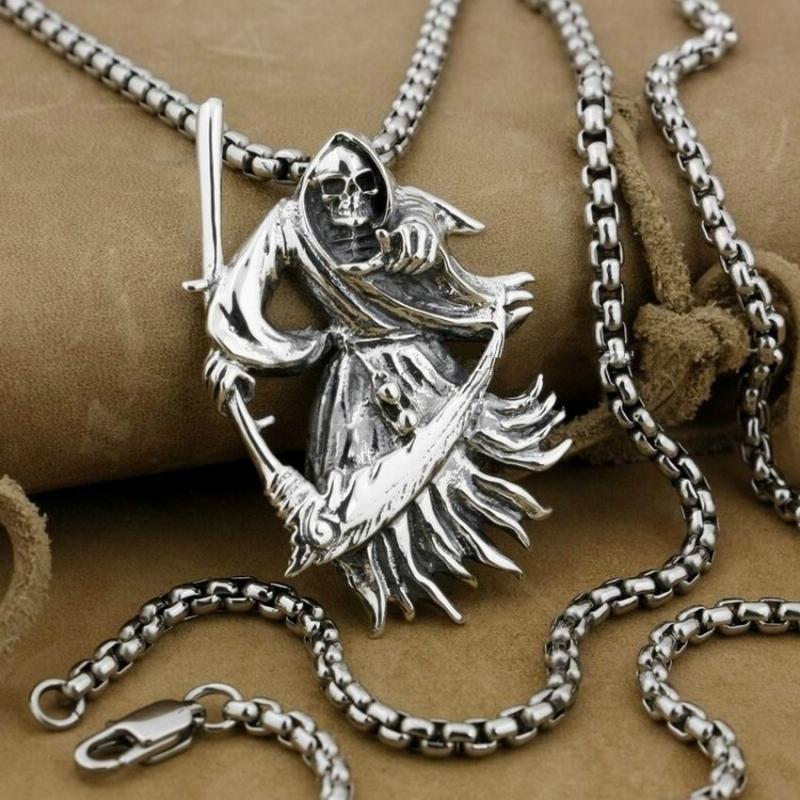 Gothic Vintage Stainless Steel Grim Reaper Death Scythe