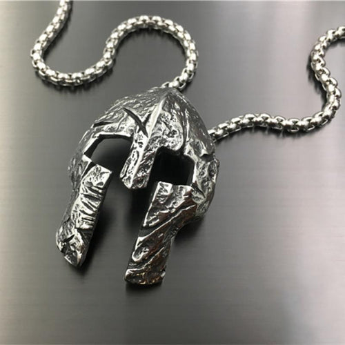 Vintage Viking Warrior Mask Helmet Necklace