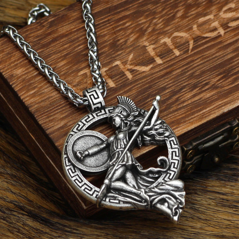 Vintage Roman Greek Warrior Necklace