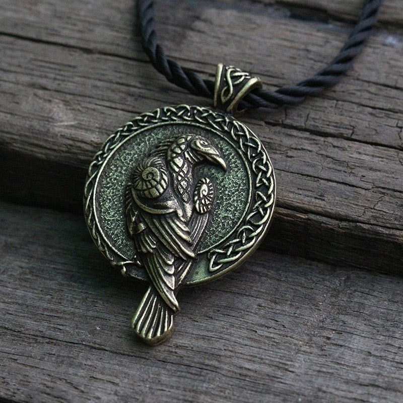 Viking Crow Raven Pendant Necklace Main image