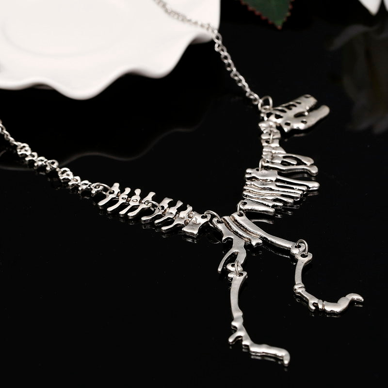 dinosaur necklace t rex necklace dinosaur skeleton necklace