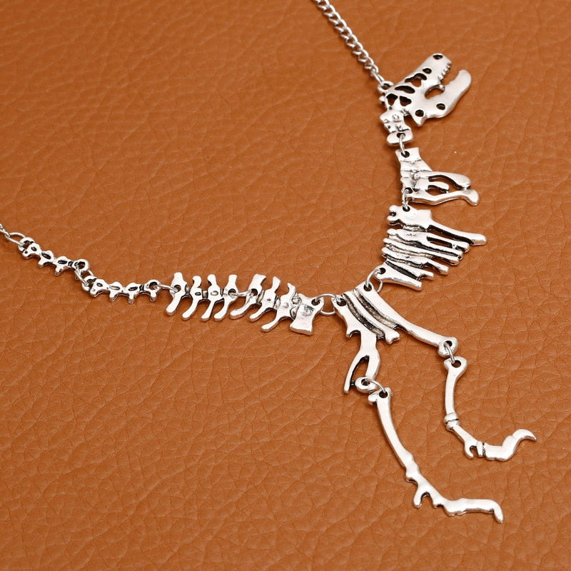 dinosaur necklace t rex necklace dinosaur skeleton necklace