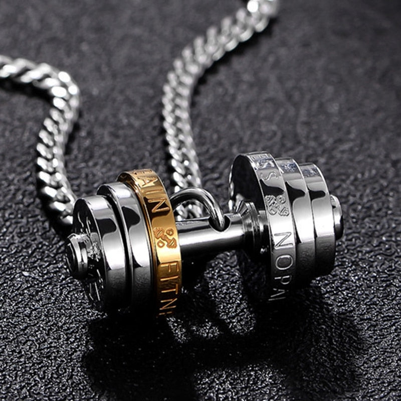 Barbell Necklace | Gym Fitness Dumbbell Necklace Main image
