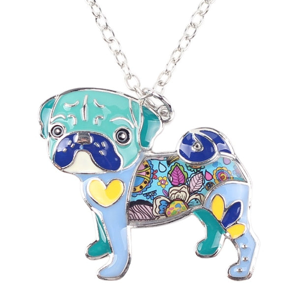 Pug Enamel Necklace