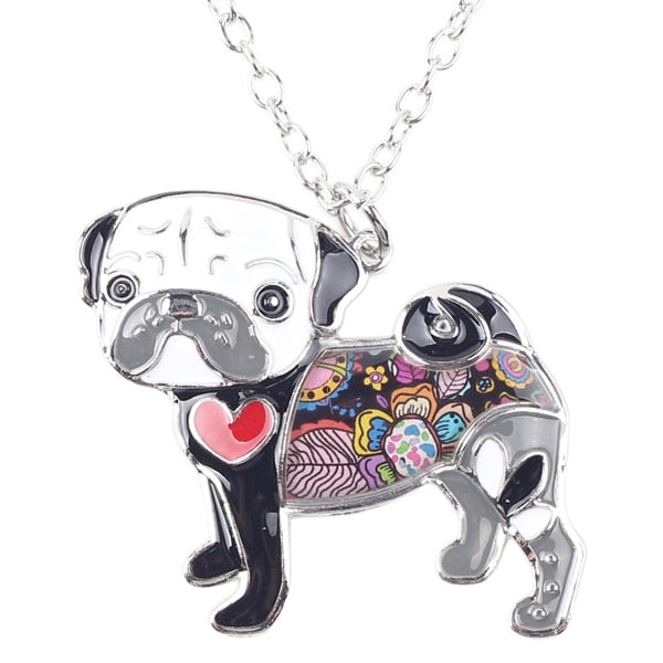 Pug Enamel Necklace