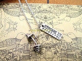 Strong Is Beautiful Gym Fitness Workout Necklace bending barbell necklace